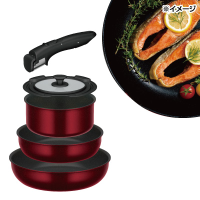 取っ手のとれる<br>フライパン<br>5点セット