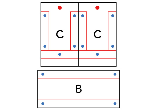 下穴の位置に印をつける