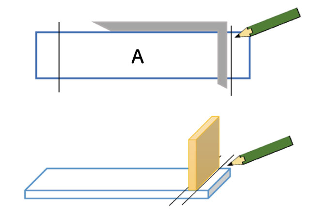 木材に印をつける