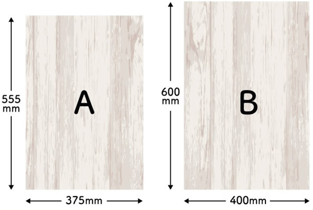 木材Aサイズ、木材Bサイズ