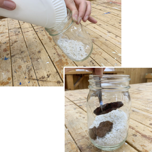 ビンの中にベースを作る