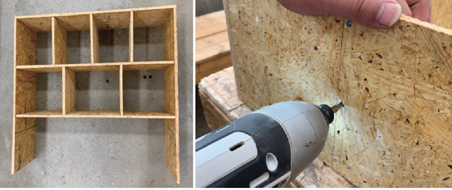 パーツを入れてビスで固定