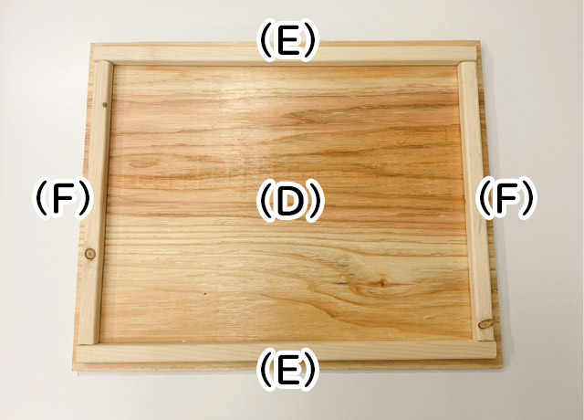 天板にふた用の枠を付ける