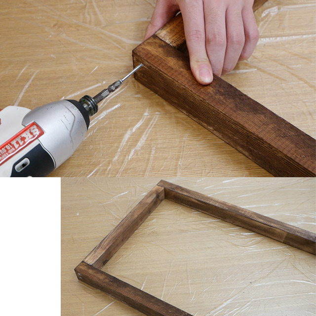 側面Aに側面Bをビス留め