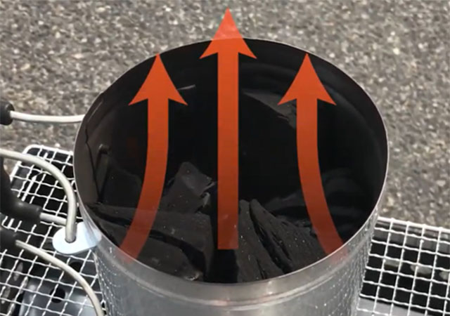 煙突効果で火起こし