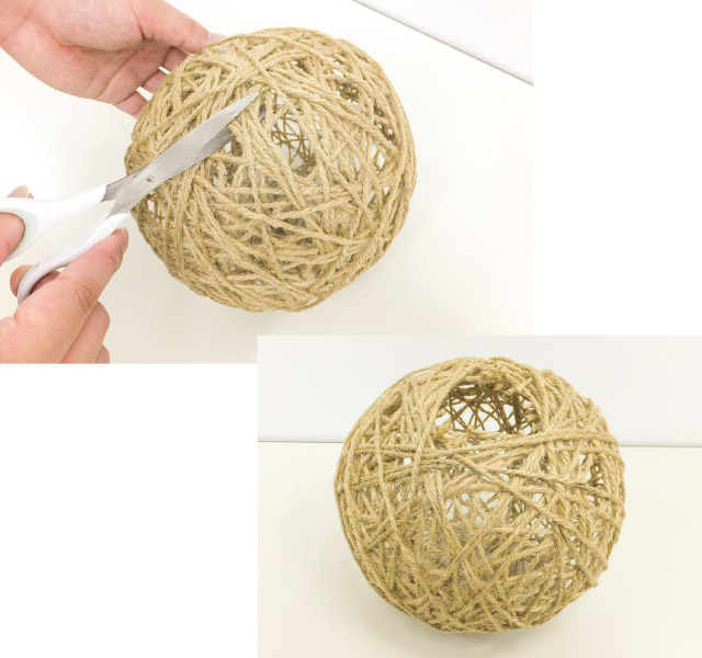 電球部分に穴をあける