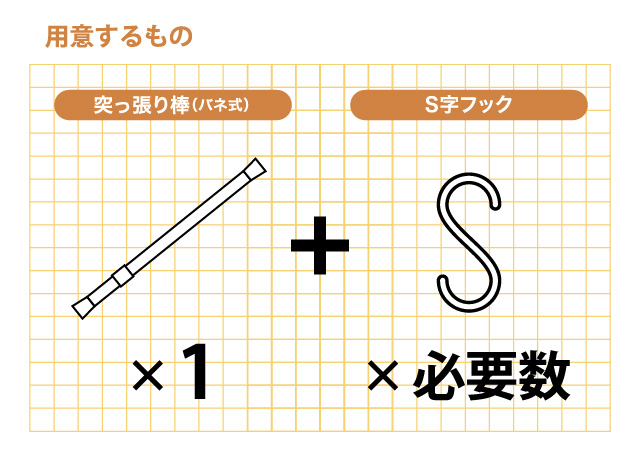 クローゼットに突っ張り棒