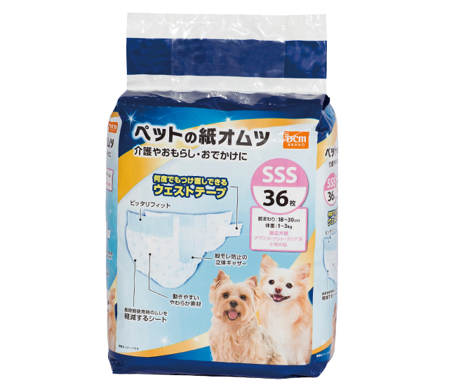 ＤＣＭ ペットの紙オムツ　SSS　36枚