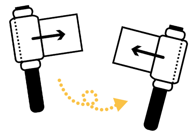 巻きやすい方向に付け替えられます