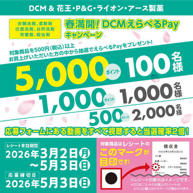 春満開！ＤＣＭえらべるPayキャンペーン