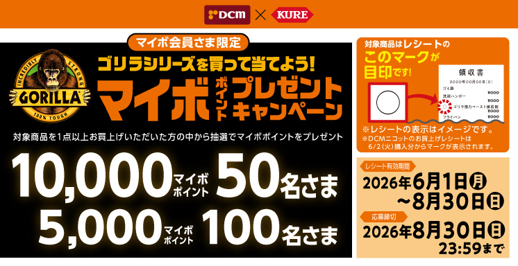ゴリラシリーズを買って当てよう！マイボポイントプレゼントキャンペーン