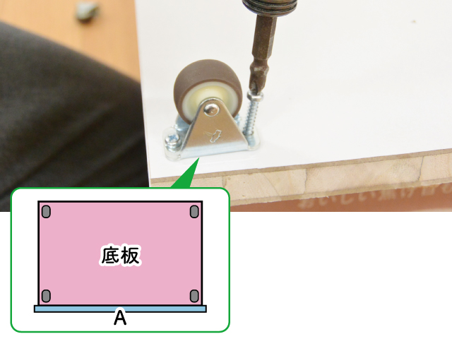 キャスター取付