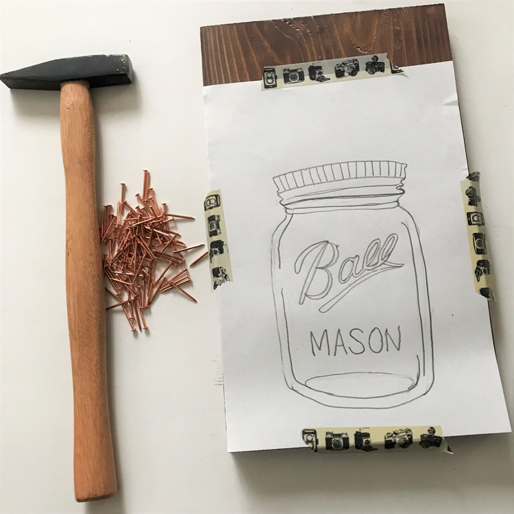 下書きをテープで固定