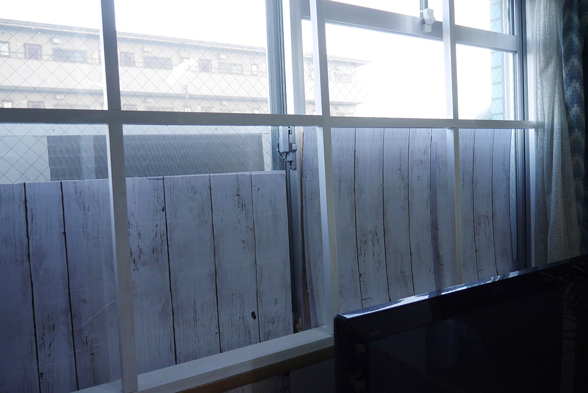 室外機を隠しました