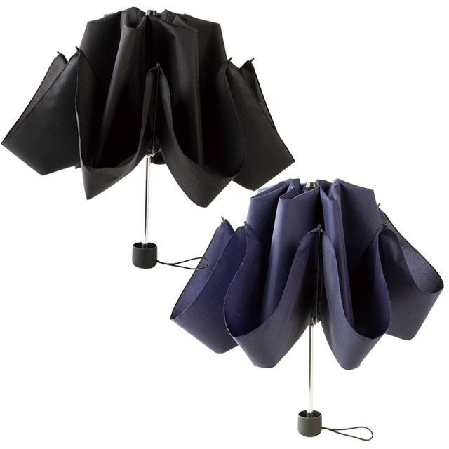 ＤＣＭ 手が濡れにくい折りたたみ傘 ブラック/ネイビー