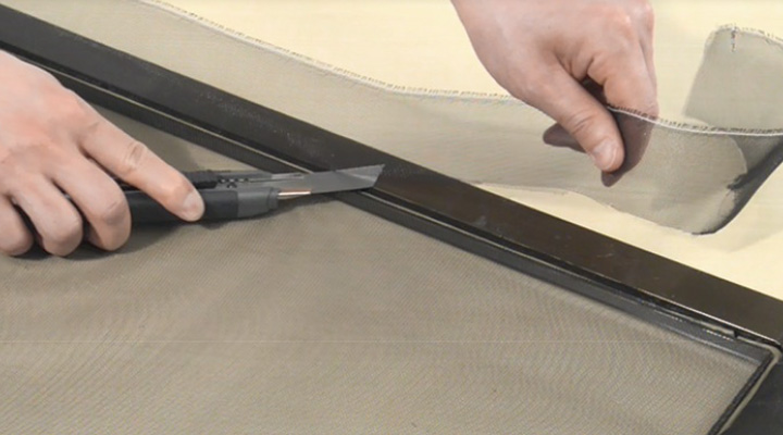 網を張り替える