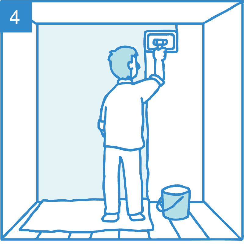 ペイントや壁紙で仕上げる