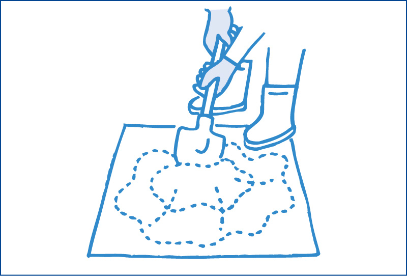 セメントと砂をよく混ぜます。