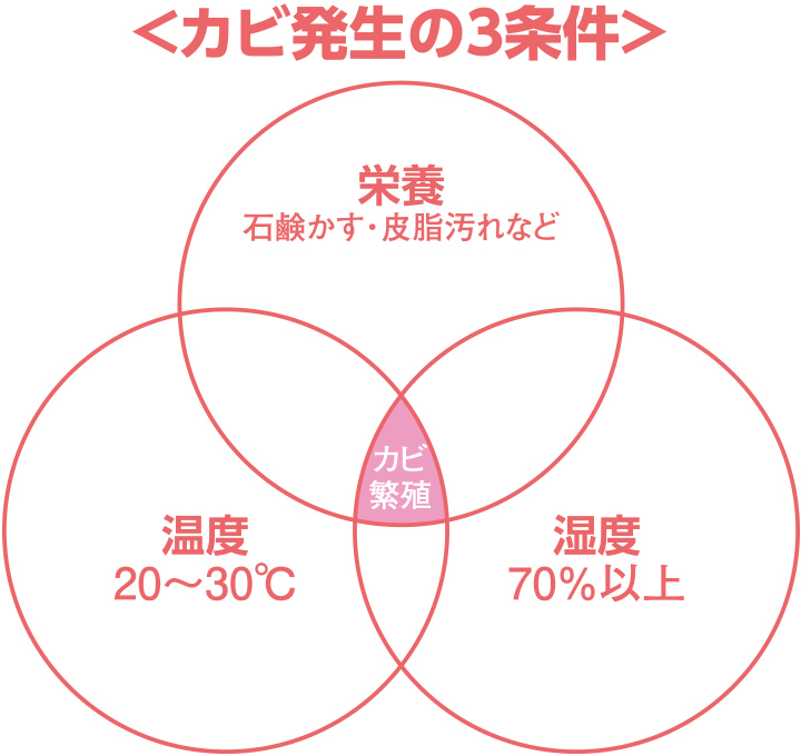 カビ発生の3条件