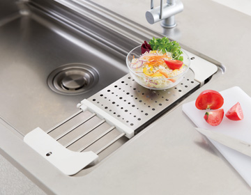 ＤＣＭ シンクスライドラック　 ステンプレート付　抗菌仕様