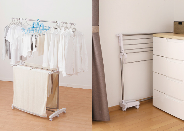 たっぷり干せてコンパクト収納