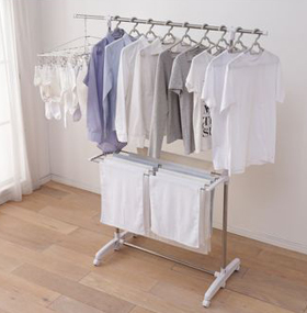 ＤＣＭ ステンレス室内物干し キャスター付