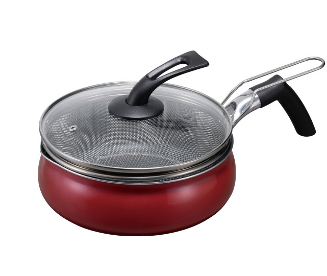マルチパン　24cmストレーナー付き　レッド