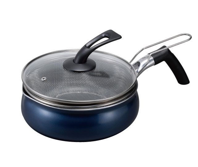 マルチパン　24cmストレーナー付き　ブルー