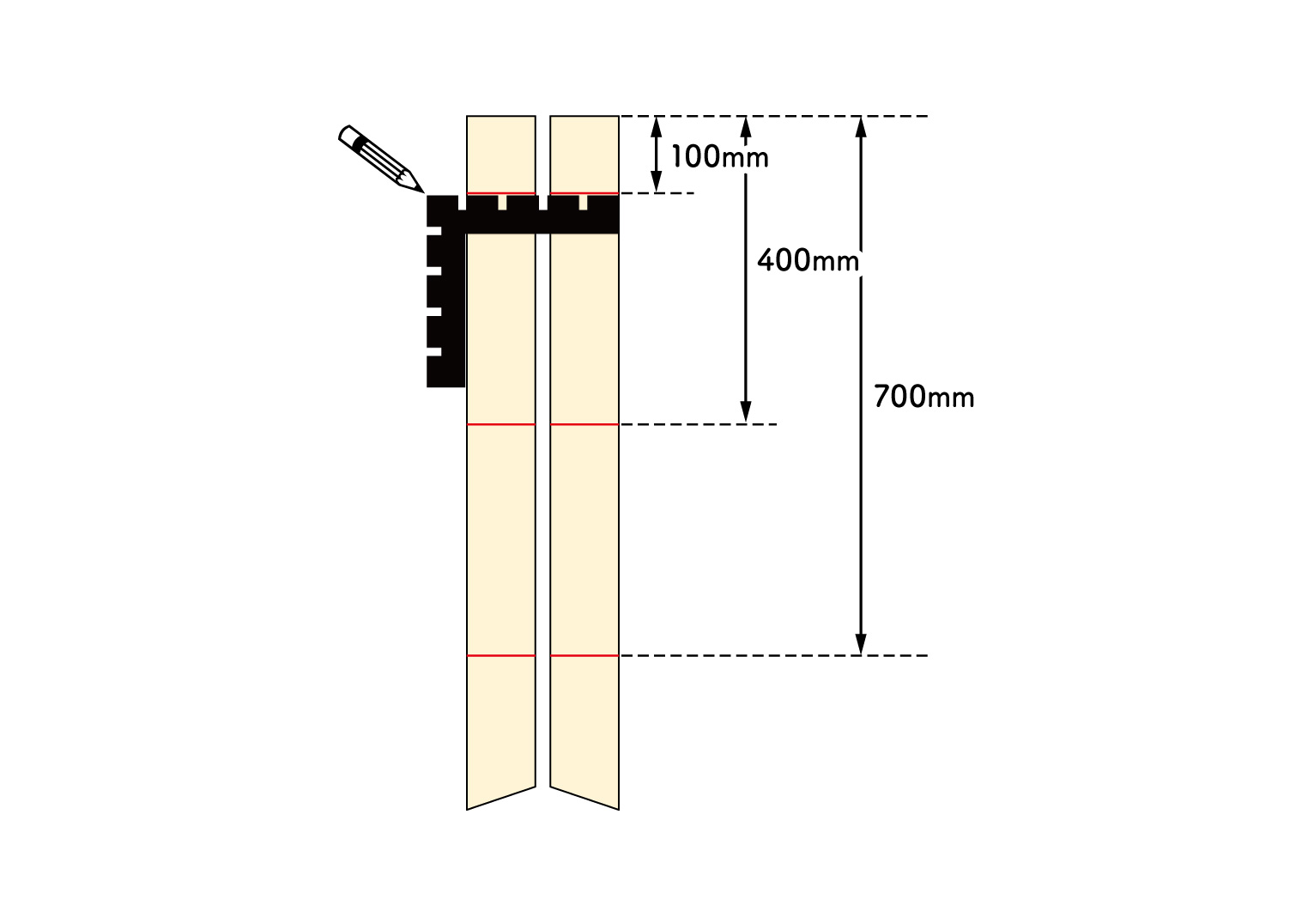 棚板の高さを決める