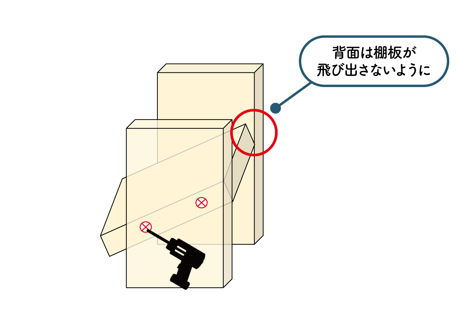 棚板を取り付ける