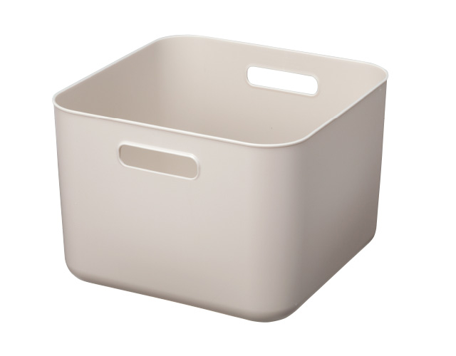 ＤＣＭ やわらか収納ボックス　ミドル深型　グレージュ