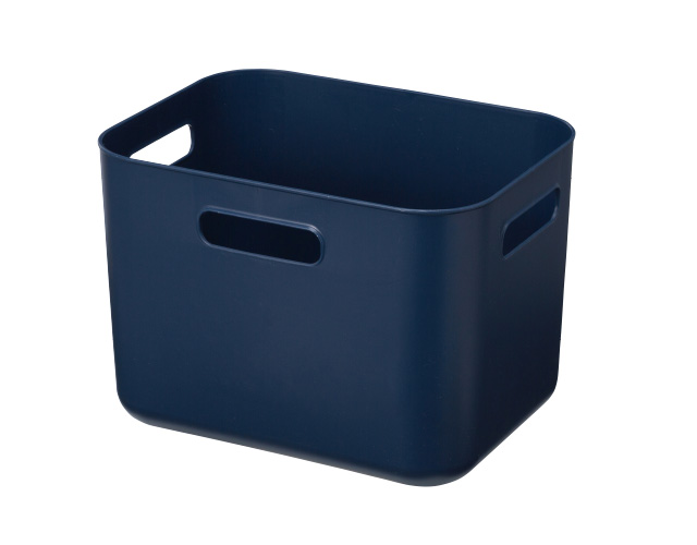 ＤＣＭ やわらか収納ボックス　スリム深型　ネイビー