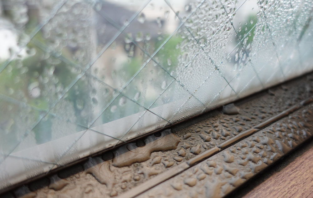 結露した窓