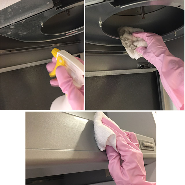 油汚れをスッキリこそうじ 重曹スプレーで拭き取り掃除