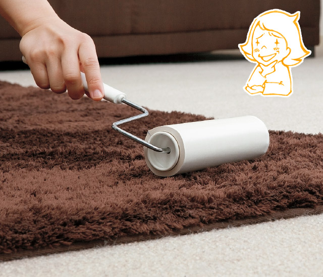 こそうじ　カーペットの掃除　粘着クリーナーを使う