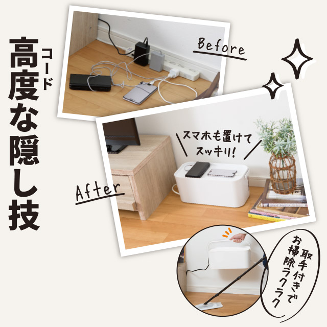 電源まわり目隠しボックス