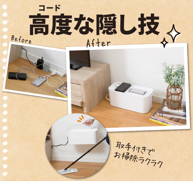 電源まわり目隠しボックス