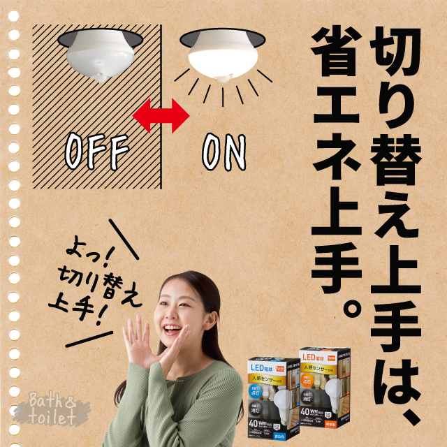 人感センサー付きLED電球