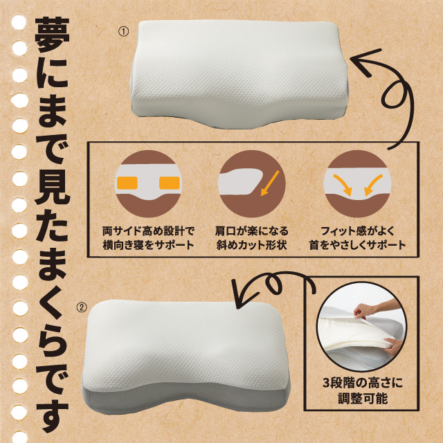 ①横向き・仰向き寝まくら