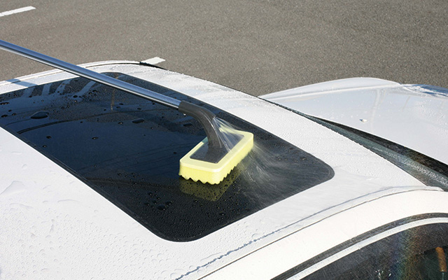 通水できて、車の屋根も洗える