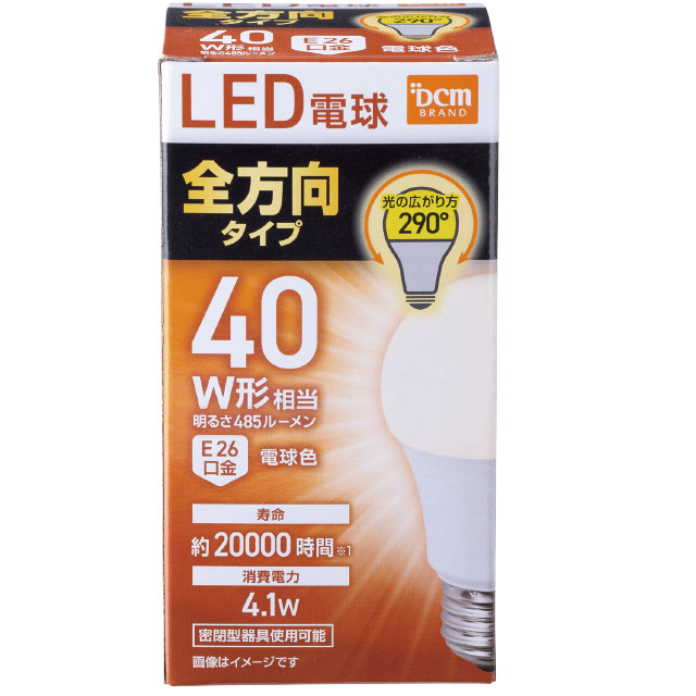 ＤＣＭ LED電球　全方向タイプ　40W電球色